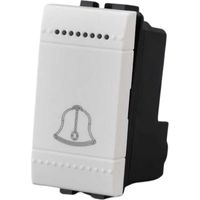 Serie Civile A2ZWORLD MBL Bianco Compatibile Con Bticino Living Light (Pulsante Con Disegno Campanello)