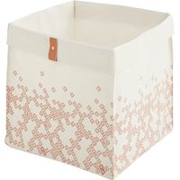 Panier de rangement souple - Pliable - Poignée effet cuir - Motif Bohême - Polycoton - 31x31x31cm - BOX & BEYOND