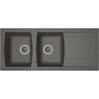 Lavello da incasso Stradour grigio cemento a due vasche