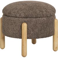 Pouf Contenitore Medas Marrone/Naturale — Ø45×36 cm, HN1237