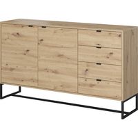 MOBILE CASSETTIERA COMO' LETTO SOGGIORNO QUERCIA NERO 153x89x39cm AMBER