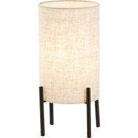 BRILLIANT Lampe, Fairhill Tischleuchte schwarz/natur, 1x A60, E27, 25W, Mit Schnurzwischenschalter