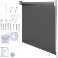 Jiubiaz Senkrechtmarkise 180x140 cm Balkonrollo Dunkelgrau UV Schutz Sonnenschutz Sichtschutz wasserdicht wetterfest Balkon Terrasse
