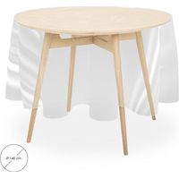 ORYX Mantel Hule Redondo Transparente Impermeable Antimanchas PVC Ø 140 cm. Uso Interior y Exterior