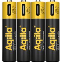 Batterie Li-Ion AQILLA, AAA, USB-C, 1,5 V, pack de 4