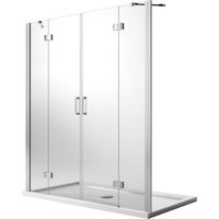 Duschtür saloon Klarglas mit antikalk h 190 mod. Flip Anta + Anta 140 cm
