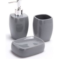 Juego de 3 accesorios de baño cerámicos CLASSIC Gris MSV