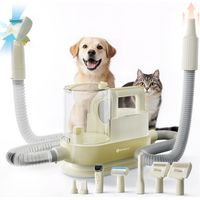 M1 Pro Tierpflegeset mit Staubsaugfunktion, 7-in-1-Pflegeset für Hunde & Katzen, 11.000 Pa Saugkraft, 2,5-L-Behälter, Leiser Betrieb, 3 Saugstufen & Trocknungsfunktion, Gelb