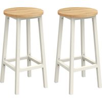 Vasagle – Tabouret de bar haut – Lot de 2 – Hauteur 65 cm – Cadre en acier – Style industriel – Panneaux épais pour stabilité