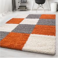 Tapis shaggy graphique design Vita Terre cuite 160x230