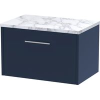 Winshill Contemporary 1 Drawer Wall Hung Vanity Unit with Laminate Worktop, 600mm