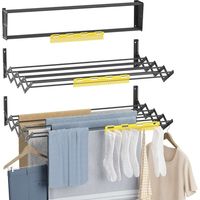 Newlux Tendedero Plegable Pared Negro Wall V80 (80 x 60 x 19 cm) con capacidad para 9 m / 12 kg