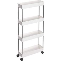 Chariot de rangement - 4 niveaux - 40x86x12,5 cm - blanc