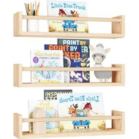 3-teiliges Wandregal aus Holz 42,5 x 12 x 10 cm – Wandmontage – Für Innenräume – Halterung für Dekorationen und Bücher – einfache Montage – Weiß