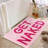 Bath Mat - 40 x 60 cm - Non-Slip TPR Backing - For Shower Toilet Bathroom - Pink