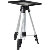 Projector stand tripod with folding tray for telescopic micro projector for home use, black
