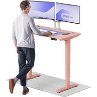 Desktronic Bureau assis debout HomePro - 120x60cm - Rose/Rose