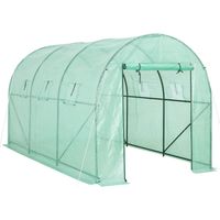 Gardebruk Greenhouse Foil Polytunnel Hot House Tunnel Tent Walk-In 23ft² with Windows 11.5x6.5x6.5ft Green