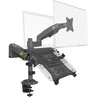 NB H180FP – Support orientable robuste double pour ordinateur et écran 17-27 pouces, graphite