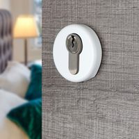 Ouvre&Déco – 2 rosaces de poignée de porte rondes MIRA trou de cylindre, Aluminium Blanc mat