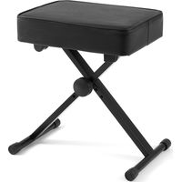 Piano Stool, X-Style Adjustable Height Piano Bench, 8.7cm Padded Folding Piano Keyboard Bench, Portable Piano Stool, Black