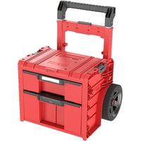 Qbrick System PRO Cart 2.0 Plus Drawer 2 Red Ultra HD Custom mobile Box auf Rädern 520 x 415 x 660 mm 9,5 l 12 l abnehmbarer Doppelteleskopgriff