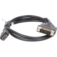 DVI-D/HDMI™-Kabel, vernickelt, DVI-D-Stecker Single-Link (18+1 pin) HDMI™-Stecker (Typ A). Kabellänge 1 m