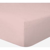 Drap-housse 100% Coton 57 Fils Rose Poudré - 140 x 190 cm - Bonnet 30 cm