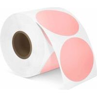 (800 étiquette, rose) 1 x étiquette ronde thermique directe rose, étiquette ronde autocollante, étiquette d'expédition résistante aux rayures, à l'eau, à la saleté, à la poussière et à l'huile - Crezu