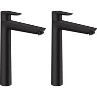 Lot de 2 Mitigeur de lavabo 240, sans tirette ni vidage noir mat Hansgrohe x2