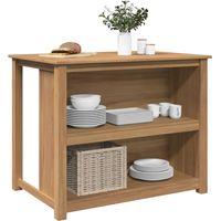 Vidaxl – Table de cuisine Panama 112x77x90 cm en bois massif de pin – Grand espace de rangement – Finition cire de miel – Assemblage requis