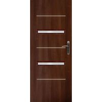 Porte d'intérieur vitrée FIONA noyer en plusieurs dimensions - Poussant: Gauche - Largeur porte: 70 cm