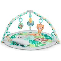 BRIGHT STARTS Spieldecke für Babys, faltbar und verstellbar - Tropischer Wald - Bogen mit sensorischen und musikalischen Spielzeugen, Spiegel