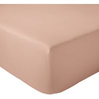 Drap-housse percale de coton uni bonnet 30 cm Pêche 80x200 cm