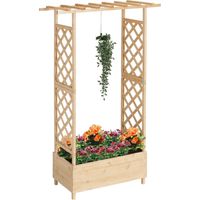 Balcony Planter With Trellis And Canopy, Fir Wood