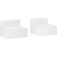 Juego de 2 Mesitas de Noche Colgantes Mesillas de Noche para Dormitorio con Cajón 43x36,5x30,5 cm Blanco