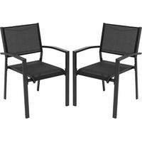 Avestar Lot de 2 Chaises de Jardin Empilables, en tissu textilene et cadre en fer thermolaqué
