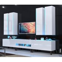 Ensemble meuble TV NEXT 52 AN52-18W-HG2 blanc brillant 273 cm
