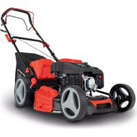 Scheppach Tondeuse thermique autotractée MS225-53 - Moteur 6 CV / 4,4 kW - Largeur de coupe 53 cm - Hauteur de coupe réglable - Panier 65 l - Fonctions mulching et nettoyage - Ejection latérale
