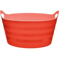 Garronda seau flexible en polypropylène 15 L bac universel usage maison jardin garage atelier coffre rangement transport poignées intégrées robuste GD-0181, Rouge