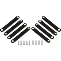 Lot de 8 poignées de meubles en cuir, style moderne, pour tiroirs, mallettes, valises, armoires, placards – Noir