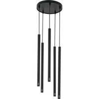 Lampada a sospensione nera moderna Sopel Laser 5xG9