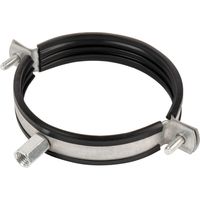 Collier de serrage pour tuyau enroulé 100 mm avec caoutchouc amortisseur en EPDM - Joint de support pour tuyau de ventilateur