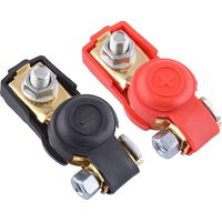 Sollbry Schnellwechsel-Batterieklemmen, 2 Stück Schnellwechsel-Batterieklemmen mit positiven und negativen Klemmen und Kupfer-Autoplatten-Autoklemmenanschlüssen