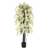 Glycine artificielle 165cm, plante en plastique, fausse fleur réaliste pour décoration salon bureau, 165cm