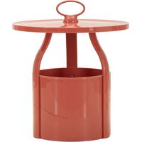 Tavolino porta-giornali Iris in plastica rosso terracotta Ø 44x43 cm
