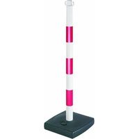 Palo in PVC Rosso Bianco 0,90 m con Base Appesantita