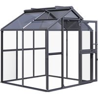 KGT Gewächshaus "Galant II", anthrazit-grau, 4,5 m², 4 mm ESG, 10 mm HKP