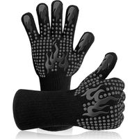Gants de gril, gants résistants à la chaleur jusqu'à 800 °C, gants de cuisine universels, gants résistants à la chaleur et antidérapants pour barbecue, gril, four, cuisine et cheminée