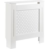 Toboli Copritermosifoni in legno bianco 78 x 19 x 82 cm, copri termosifone in MDF, pannello in legno per radiatori, elegante mobile copritermosifone